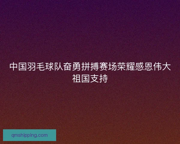 中国羽毛球队奋勇拼搏赛场荣耀感恩伟大祖国支持