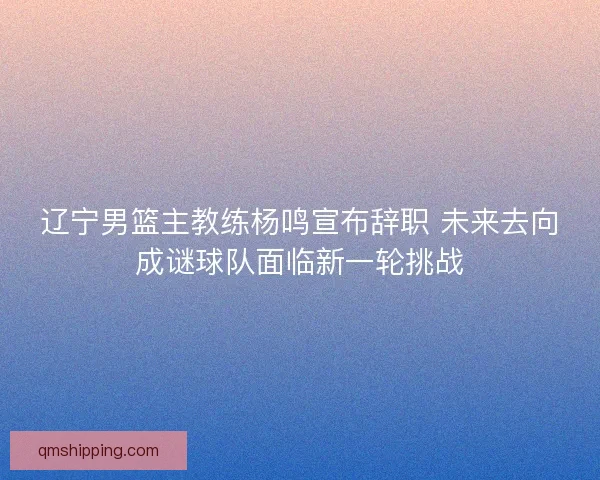 辽宁男篮主教练杨鸣宣布辞职 未来去向成谜球队面临新一轮挑战 辽宁男篮主教练杨鸣宣布辞职 未来去向成谜球队面临新一轮挑战
